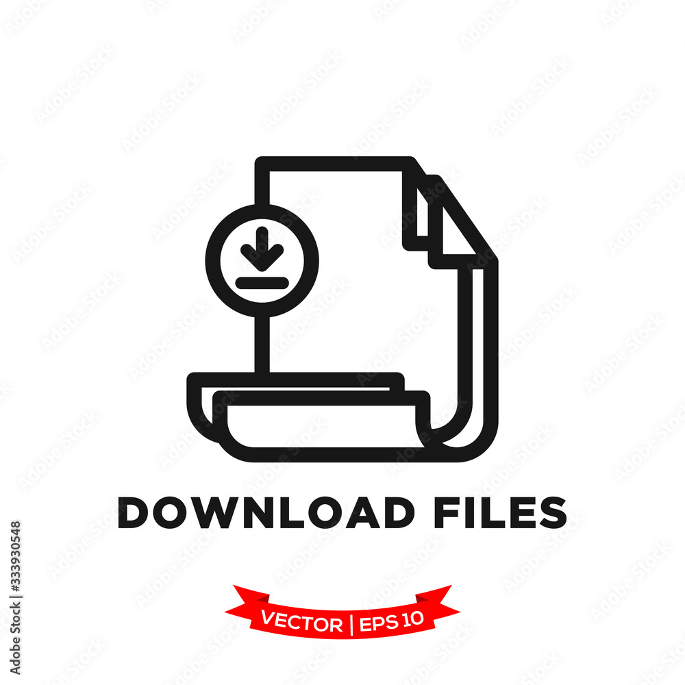download file icon in trendy flat style, file vector icon