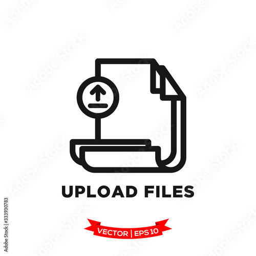 upload file icon in trendy flat style, file vector icon
