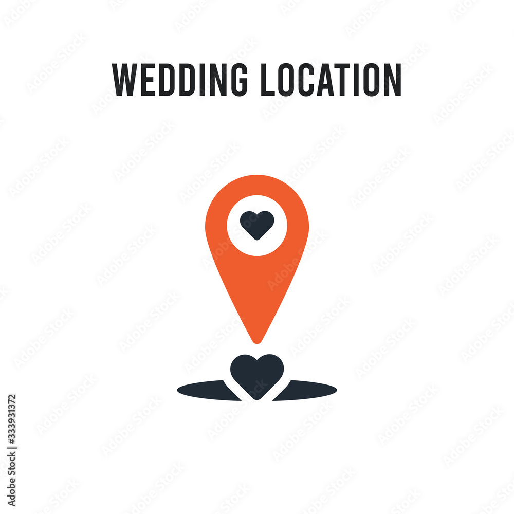 Wedding Location vector icon on white background. Red and black colored Wedding Location icon. Simple element illustration sign symbol EPS Wedding Location vector icon on white background. Red and black colored Wedding Location icon. Simple element illustration sign symbol EPS