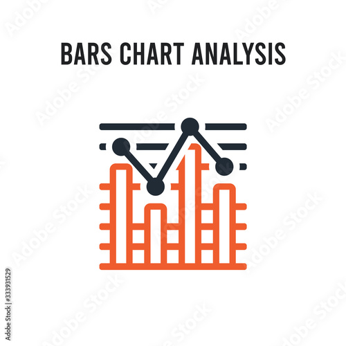 Bars Chart Analysis vector icon on white background. Red and black colored Bars Chart Analysis icon. Simple element illustration sign symbol EPS