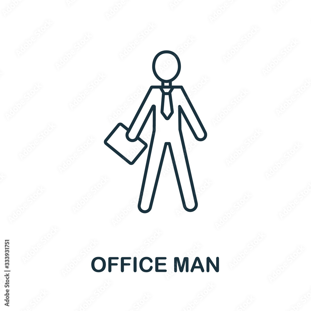Office Man icon from office tools collection. Simple line Office Man icon for templates, web design and infographics Office Man icon from office tools collection. Simple line Office Man icon for templates, web design and infographics