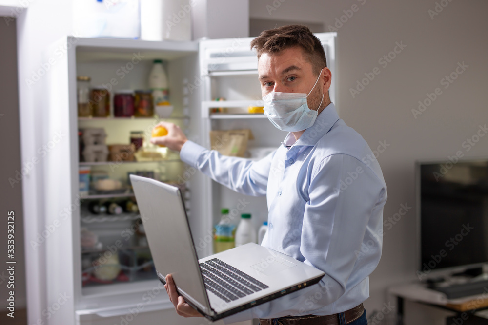 Coronavirus pandemic. Remote work in the home office Coronavirus pandemic. Remote work in the home office