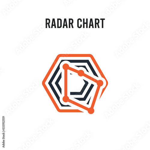 radar chart vector icon on white background. Red and black colored radar chart icon. Simple element illustration sign symbol EPS