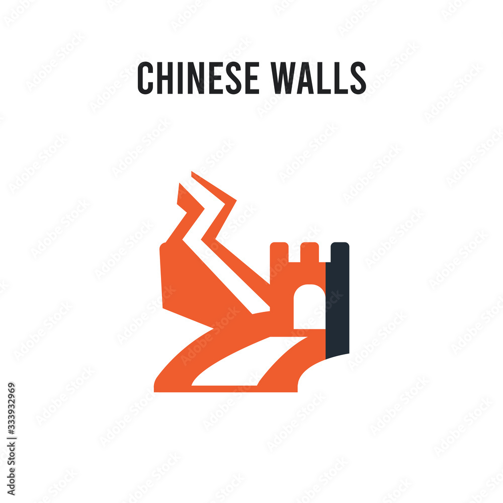 Chinese walls vector icon on white background. Red and black colored Chinese walls icon. Simple element illustration sign symbol EPS Chinese walls vector icon on white background. Red and black colored Chinese walls icon. Simple element illustration sign symbol EPS