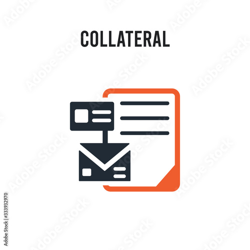 Collateral vector icon on white background. Red and black colored Collateral icon. Simple element illustration sign symbol EPS
