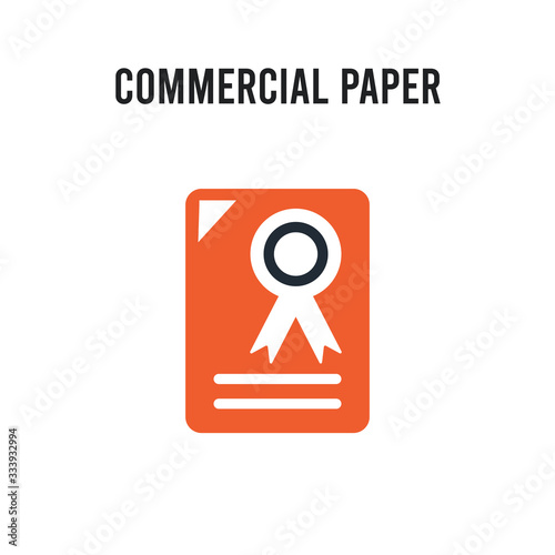 Commercial paper vector icon on white background. Red and black colored Commercial paper icon. Simple element illustration sign symbol EPS