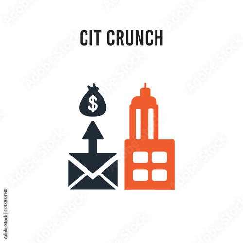 Cit crunch vector icon on white background. Red and black colored Cit crunch icon. Simple element illustration sign symbol EPS