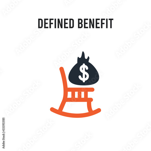 Defined benefit pension vector icon on white background. Red and black colored Defined benefit pension icon. Simple element illustration sign symbol EPS