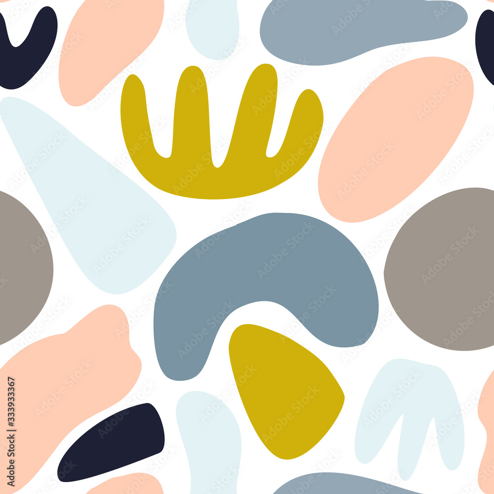 Abstract pattern with organic shapes in pastel colors