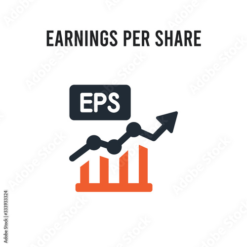 Earnings per share (EPS) vector icon on white background. Red and black colored Earnings per share (EPS) icon. Simple element illustration sign symbol EPS