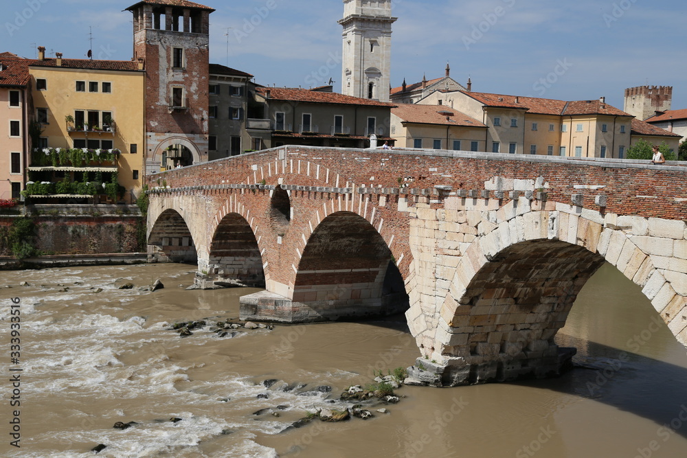 Verona - Adige panorama and Ponte Pietra
