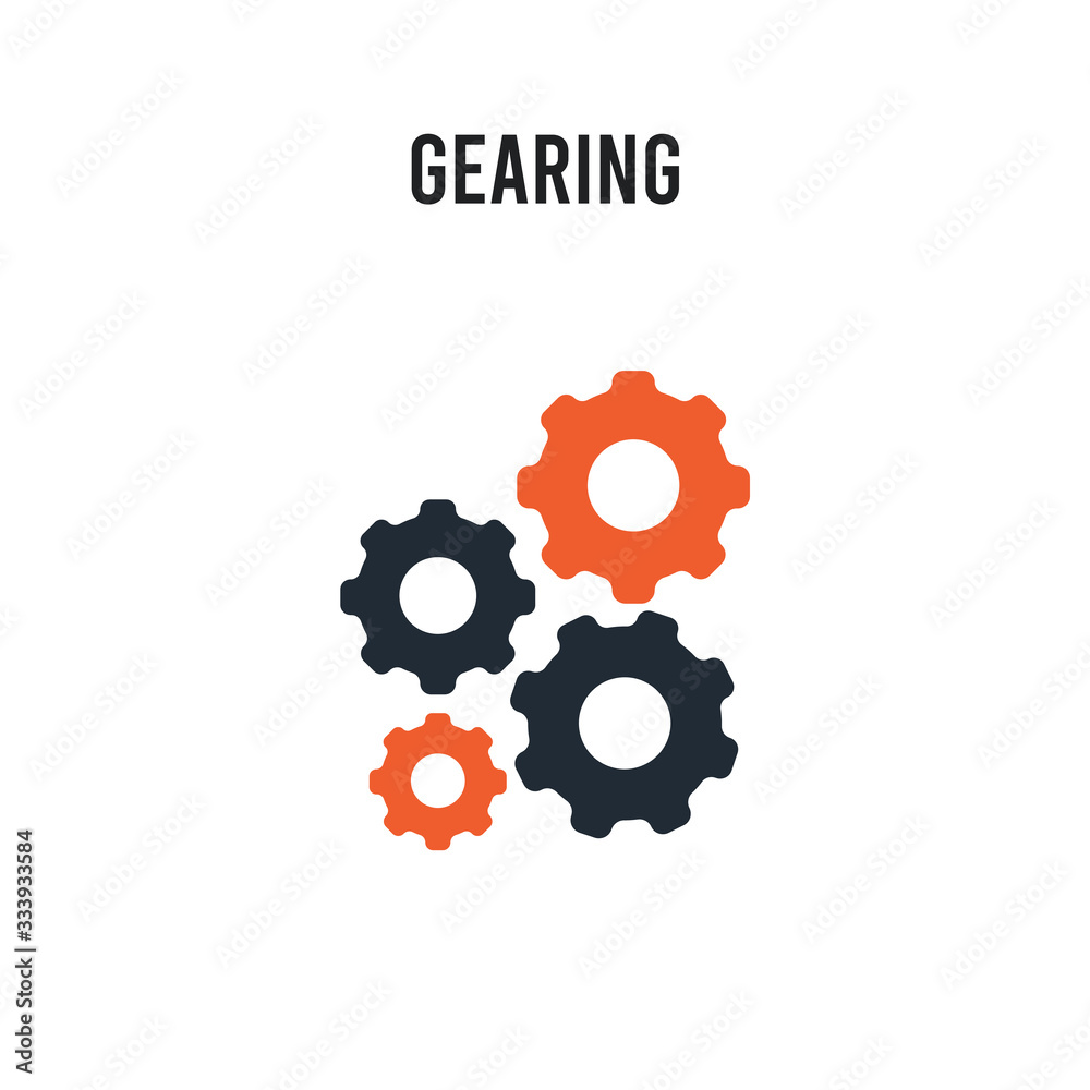 Gearing vector icon on white background. Red and black colored Gearing icon. Simple element illustration sign symbol EPS Gearing vector icon on white background. Red and black colored Gearing icon. Simple element illustration sign symbol EPS