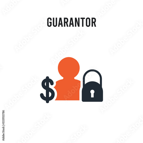 Guarantor vector icon on white background. Red and black colored Guarantor icon. Simple element illustration sign symbol EPS