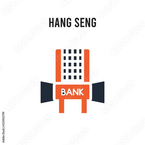 Hang Seng vector icon on white background. Red and black colored Hang Seng icon. Simple element illustration sign symbol EPS