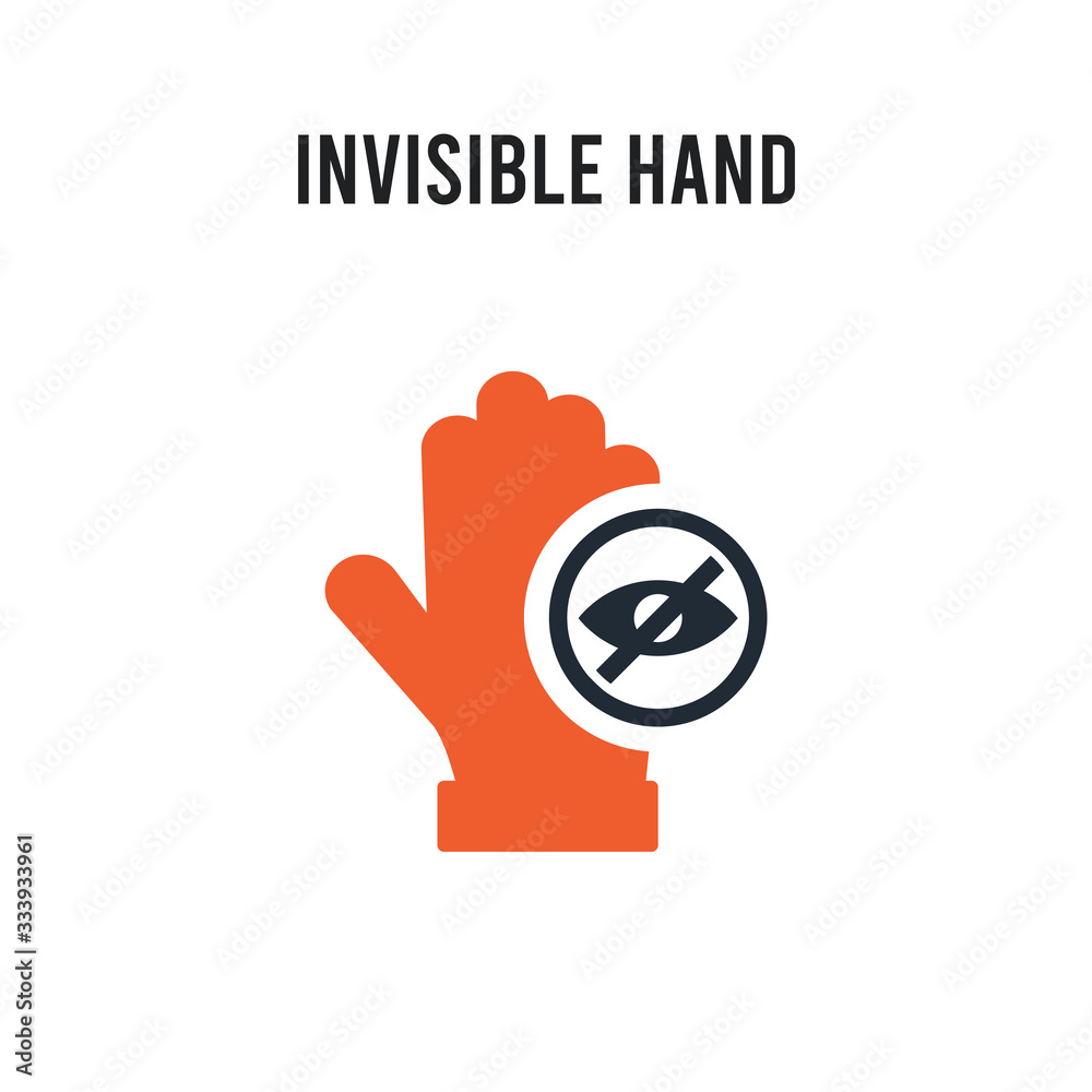 Invisible hand vector icon on white background. Red and black colored