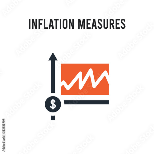 Inflation measures vector icon on white background. Red and black colored Inflation measures icon. Simple element illustration sign symbol EPS