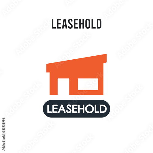 Leasehold vector icon on white background. Red and black colored Leasehold icon. Simple element illustration sign symbol EPS
