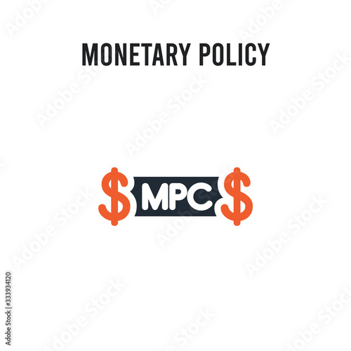 Monetary policy committee vector icon on white background. Red and black colored Monetary policy committee icon. Simple element illustration sign symbol EPS