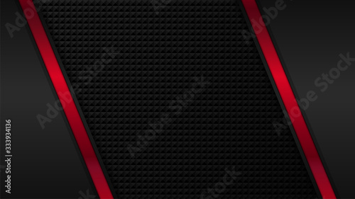 Black and red metal background. Vector design template