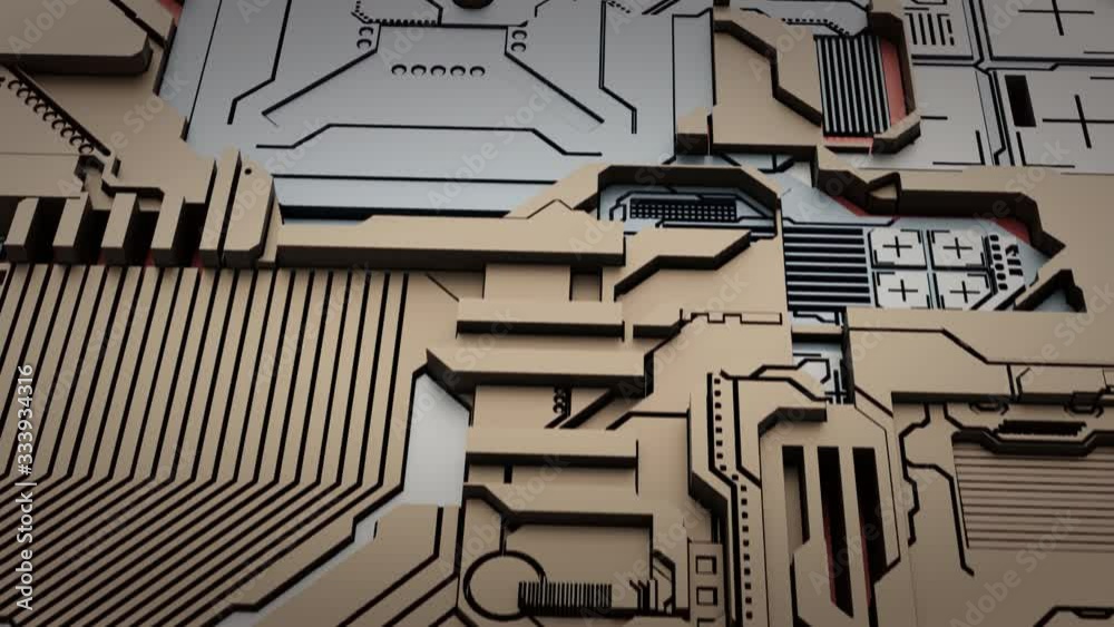Sci Fi Industrial Panel. Futuristic Concept Design