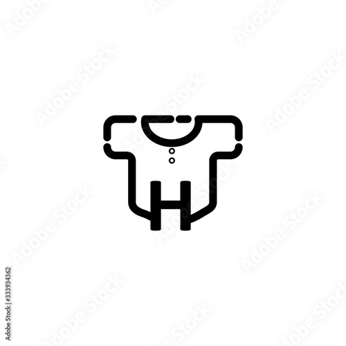 logo letter h with t shirt vector design