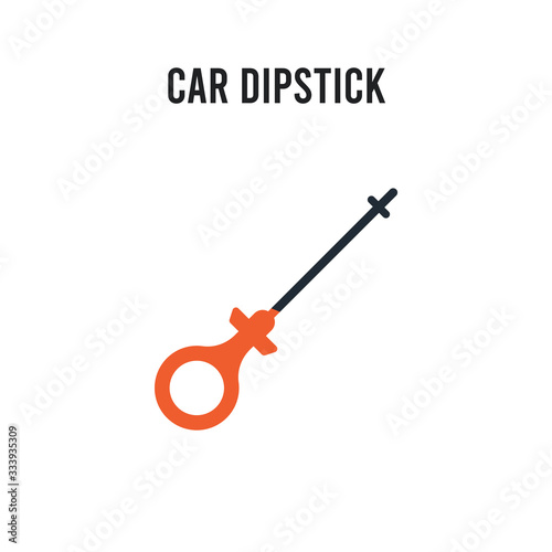 car dipstick vector icon on white background. Red and black colored car dipstick icon. Simple element illustration sign symbol EPS photo