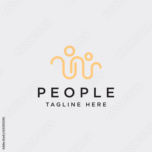 simple group vector symbol.Minimalist creative people logo icon design modern style illustration