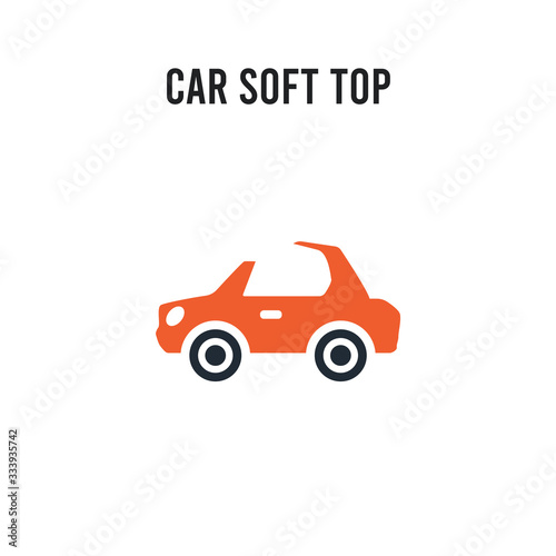 car soft top vector icon on white background. Red and black colored car soft top icon. Simple element illustration sign symbol EPS