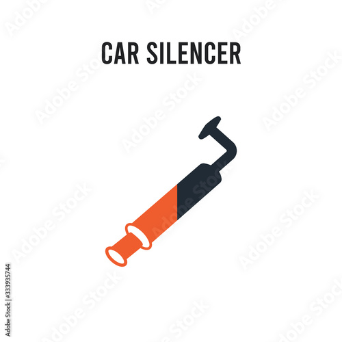 car silencer vector icon on white background. Red and black colored car silencer icon. Simple element illustration sign symbol EPS