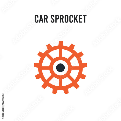 car sprocket vector icon on white background. Red and black colored car sprocket icon. Simple element illustration sign symbol EPS