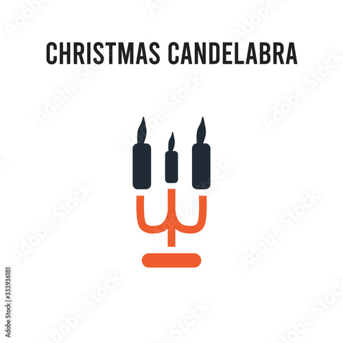 christmas candelabra vector icon on white background. Red and black colored christmas candelabra icon. Simple element illustration sign symbol EPS