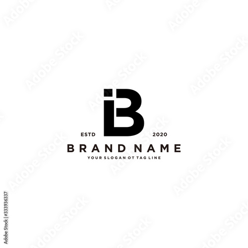 letter BI logo design vector