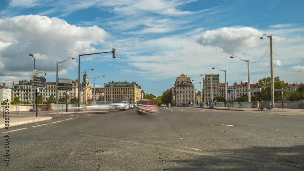 Lyon traffic street time lapse video france city Lyon traffic street time lapse video france city