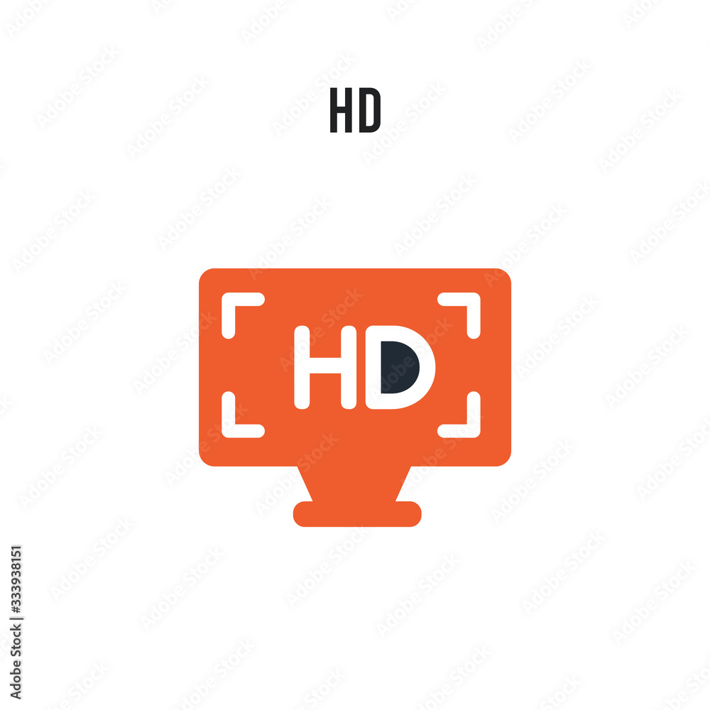 Hd vector icon on white background. Red and black colored Hd icon. Simple element illustration sign symbol EPS Hd vector icon on white background. Red and black colored Hd icon. Simple element illustration sign symbol EPS
