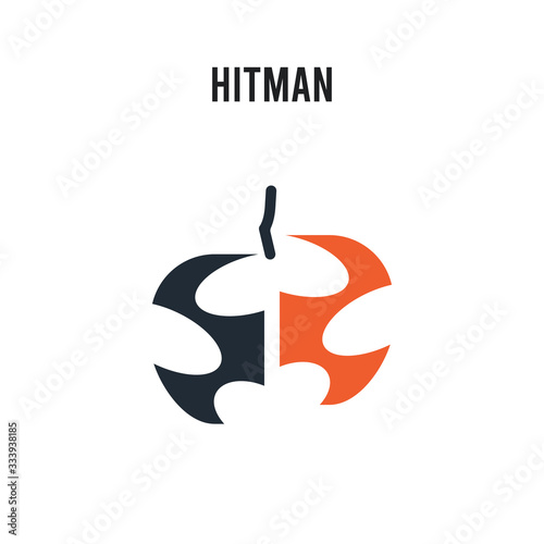 hitman vector icon on white background. Red and black colored hitman icon. Simple element illustration sign symbol EPS