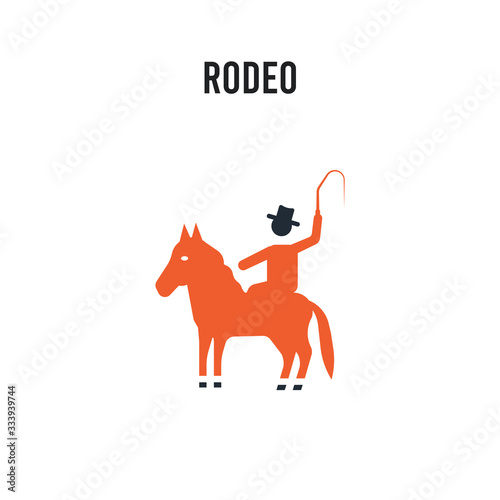 rodeo vector icon on white background. Red and black colored rodeo icon. Simple element illustration sign symbol EPS