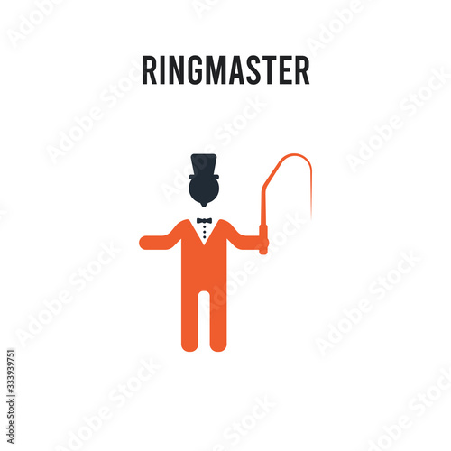 ringmaster vector icon on white background. Red and black colored ringmaster icon. Simple element illustration sign symbol EPS