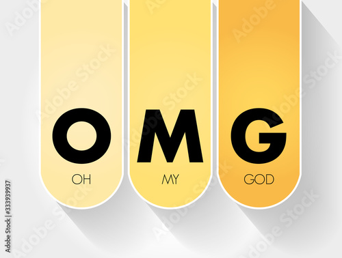 OMG - Oh My God acronym, concept background