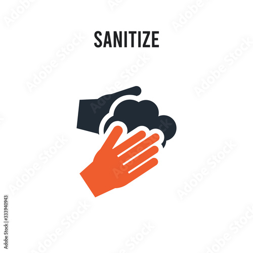 sanitize vector icon on white background. Red and black colored sanitize icon. Simple element illustration sign symbol EPS