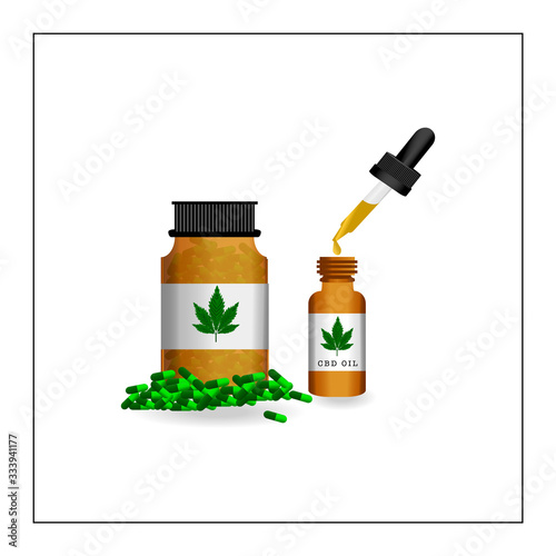 medical marijuana or CBD concept vector