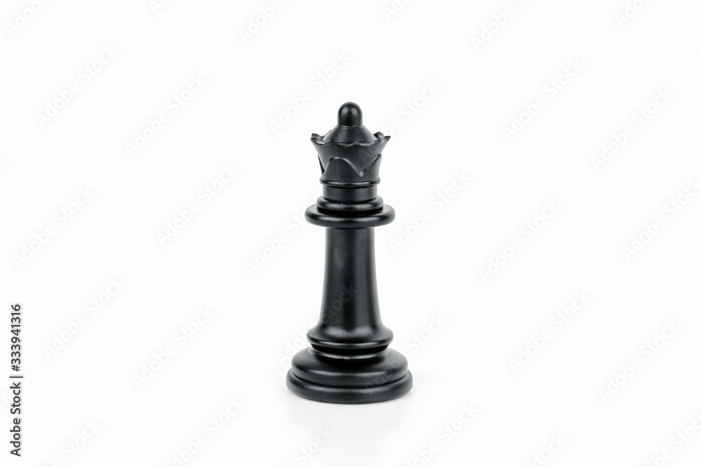 Black chess piece queen isolated on white background. The concept of board games, logic, training for the brain. Black chess piece queen isolated on white background. The concept of board games, logic, training for the brain.