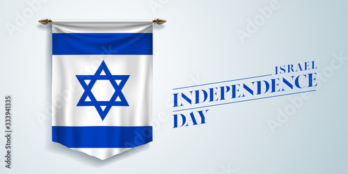 Israel independence day greeting card, banner, vector illustration