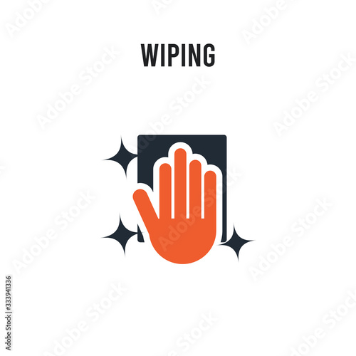 Wiping vector icon on white background. Red and black colored Wiping icon. Simple element illustration sign symbol EPS