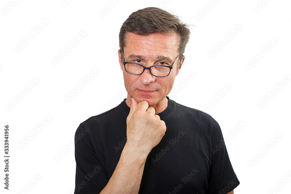 Portrait of a serious Mature man with glasses Portrait of a serious Mature man with glasses