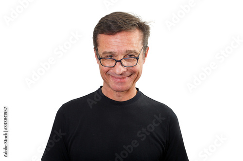 Portrait of a smiling Mature man with glasses © Okssi