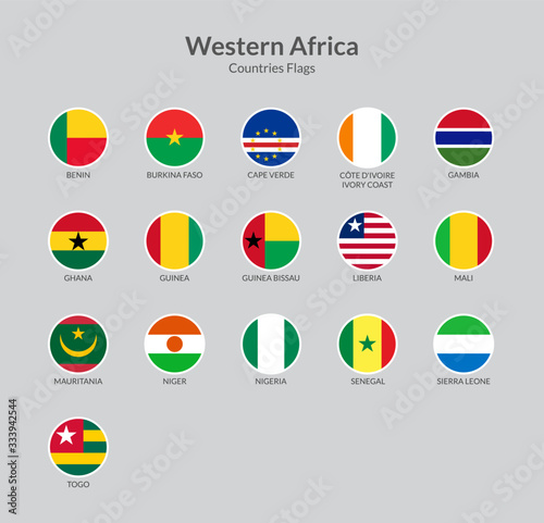 West African Continent countries flag icons collection © shaadjutt36