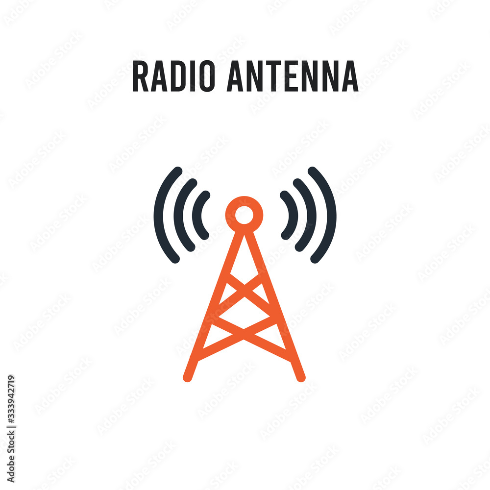 Radio antenna vector icon on white background. Red and black colored Radio  antenna icon. Simple element illustration sign symbol EPS Stock Vector |  Adobe Stock