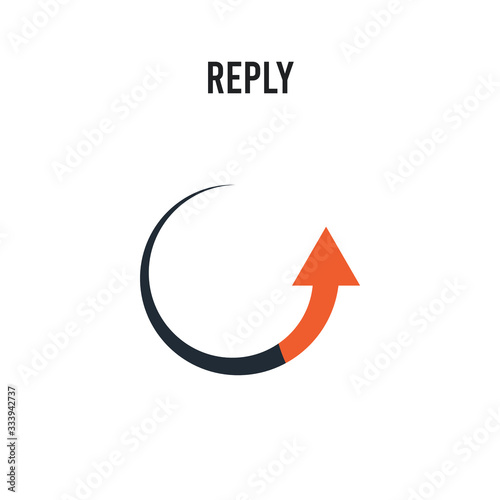 Reply vector icon on white background. Red and black colored Reply icon. Simple element illustration sign symbol EPS
