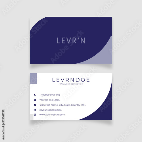 Modern blue geometric business card design template