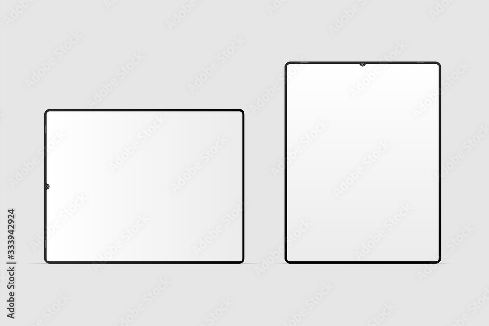 Realistic Modern black Tablet mockup, Modern tablet blank screen, Flat style vector tablet computer. Realistic Modern black Tablet mockup, Modern tablet blank screen, Flat style vector tablet computer.
